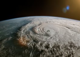 Satellite image of a tropical storm